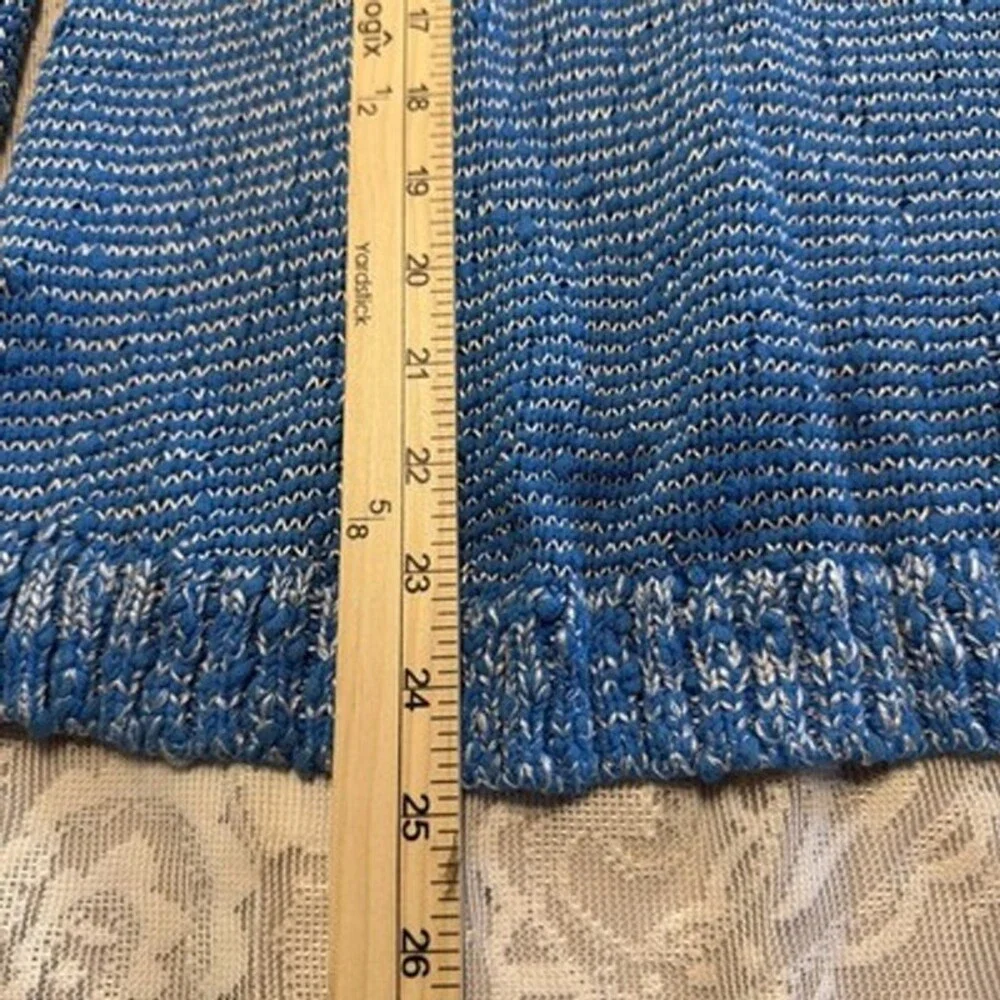 Vince Camuto Sweater S Blue Loose Knit Crew Neck Preppy Measurements In Pics